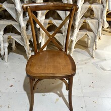 工厂批直销美式餐椅交叉椅橡木实木家具儿童背叉椅复乡村风交叉椅