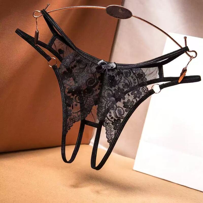 Sexy Panties with Open Crotch, No Need to Take Off, Tearable Lace See-Through Thong, Bed Temptation, Flirting Metal Ring Sexy T-Pants Sexy Panties with Open Crotch, No Need to Take Off, Tearable Lace See-Through Thong, Bed Temptation, Flirting Metal Ring Sexy T-Pants