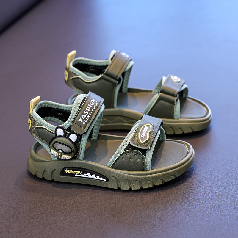 Zapatos de playa de moda para niños 2026 verano nuevos sandalias deportivas casuales para niños de tamaño medio y grande de dibujos animados zapatos de dedo soleado suave image 4