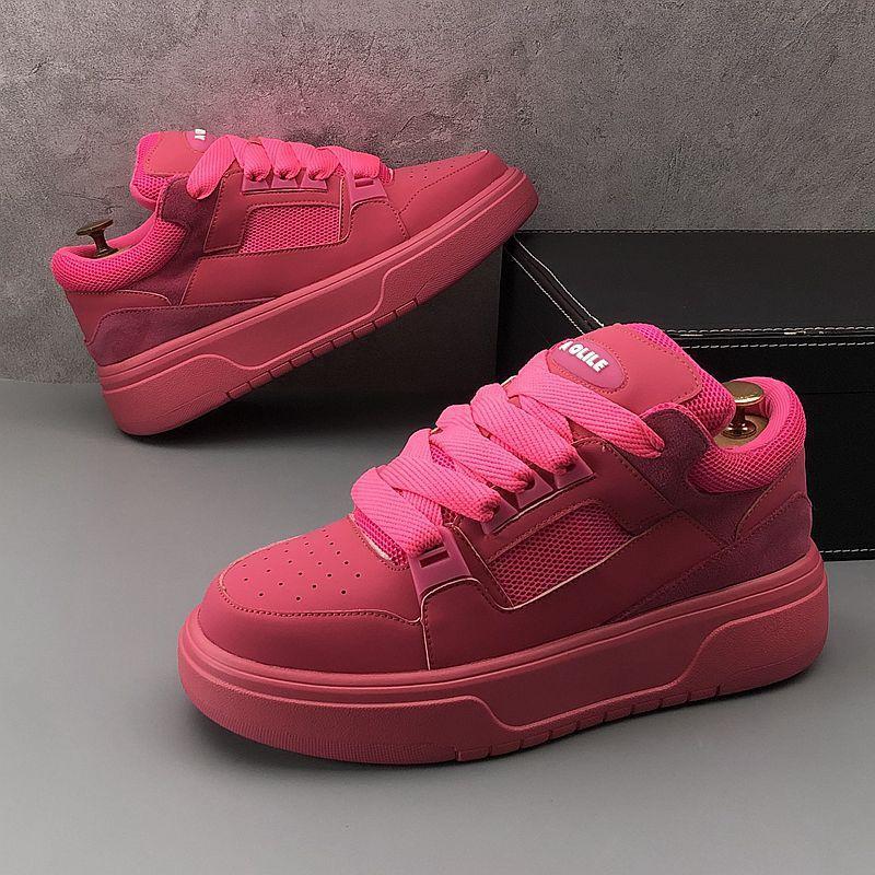 Little White 2024 Summer New Breathable Mesh Thick Sole Elevated Sports and Casual Board with Internet Red Same Style_voghion.com