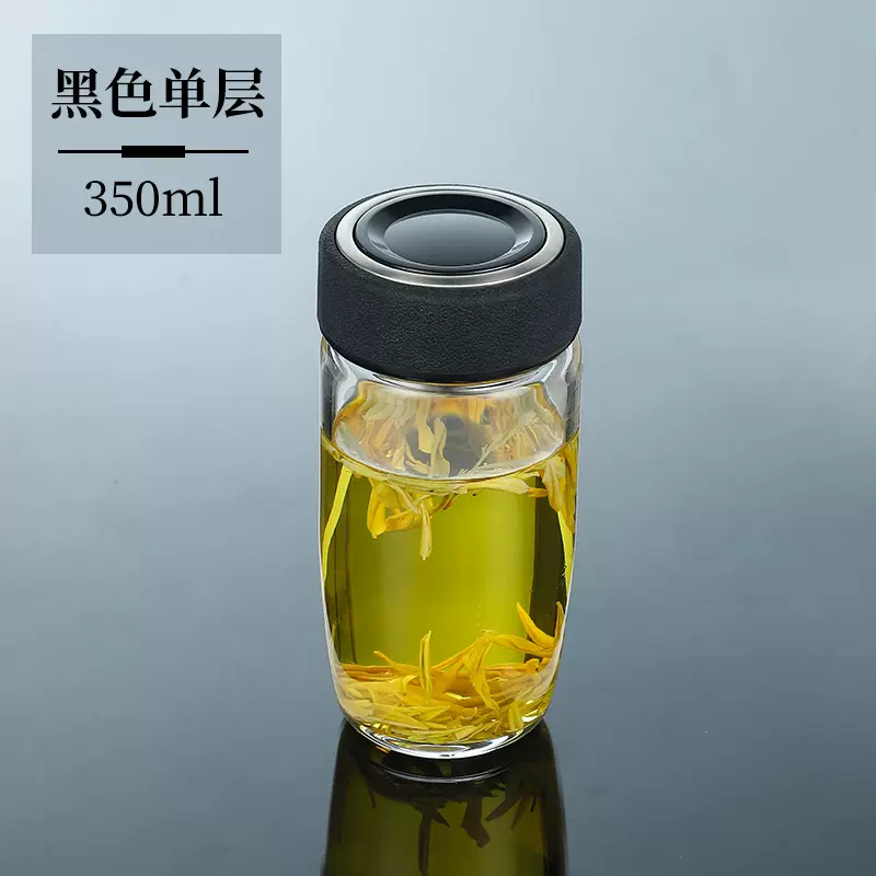 双层玻璃杯大容量茶水分离杯茶杯批发商务车载男女泡茶杯礼鹅蛋杯