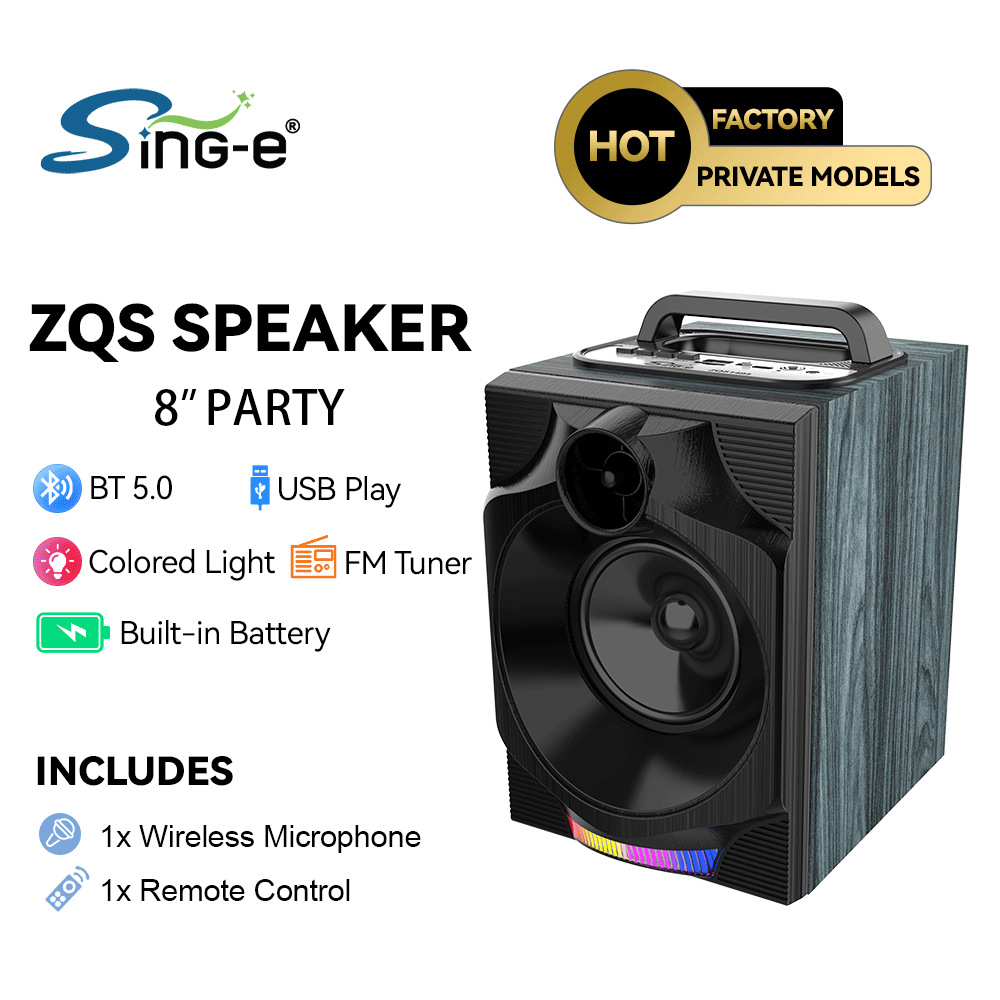 SING-E ZQS1495 Home Theater KTV Karaoke RBG Wireless Bluetooth Charging High Sound Quality Big Speaker