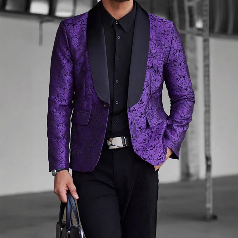 Cross-Border Green Fruit Collar Fancy Suit Nightclub Singer Groom Wedding Host Formal Wear Business Suit Cross-Border Green Fruit Collar Fancy Suit Nightclub Singer Groom Wedding Host Formal Wear Business Suit