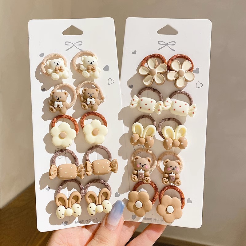 Los niños de dibujos animados oso banda de goma banda de pelo no duele el Pelo elástico bebé lazo banda de pelo de tamaño pequeño cuerda de pelo femenino