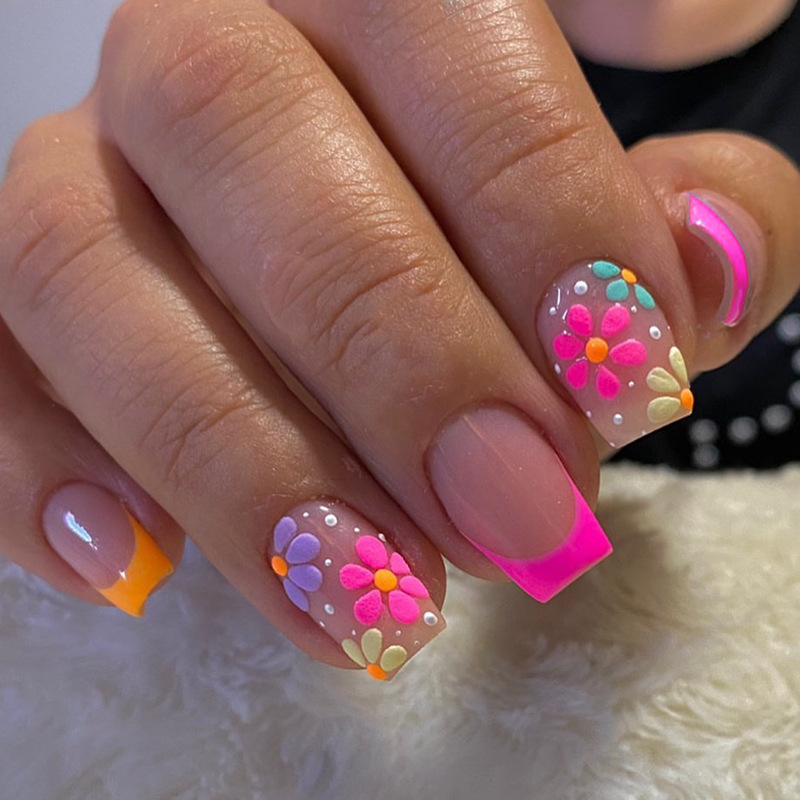 Spring Manicure Simple Chinese Square Pu...