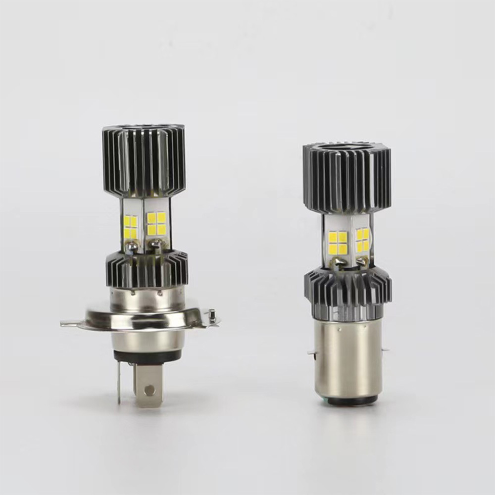 Tcyato Ultra-Bright Motorcycle Led Headlight with Strong Light, Three-Claw H4-8 Design, Dual-Claw Built-In High and Low Beam for Electric Vehicles