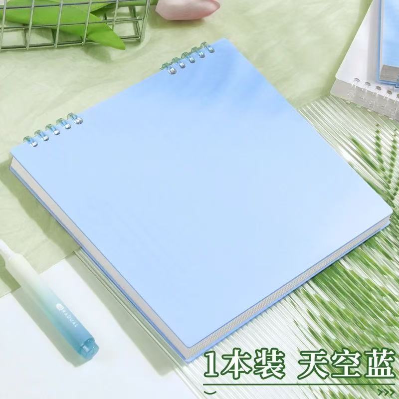レトロスクエアノート フリップアップルーズリーフブック 取り外し可能 シンプル 中学生 高校生 方眼ノート|undefined
