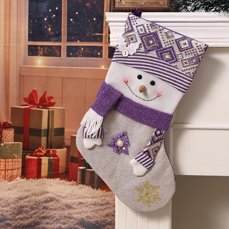クロスボーダークリスマス装飾用品クリスマスソックス子供サンタクロース人形ギフトバッグショッピングモールウィンドウペンダント|undefined