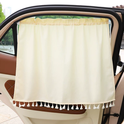 Car curtains retractable fresh heat insulation sunscreen - classic-solid-color