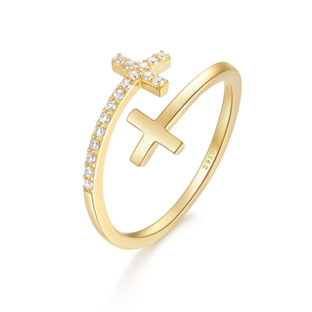 4g Weight Zircon Inlay Material Open Rings, Rings Classification Adjustable Ring Size 1 Piece Quantity Daily Occasion 925 Sterling Silver Material Geometric, Cross, Water Droplets Pattern Women's Gender Plating, Inlay Design Simple Style Style 1 Piece 925 Sterling Silver Geometric Cross Water Droplets Zircon Open Rings Rings 49