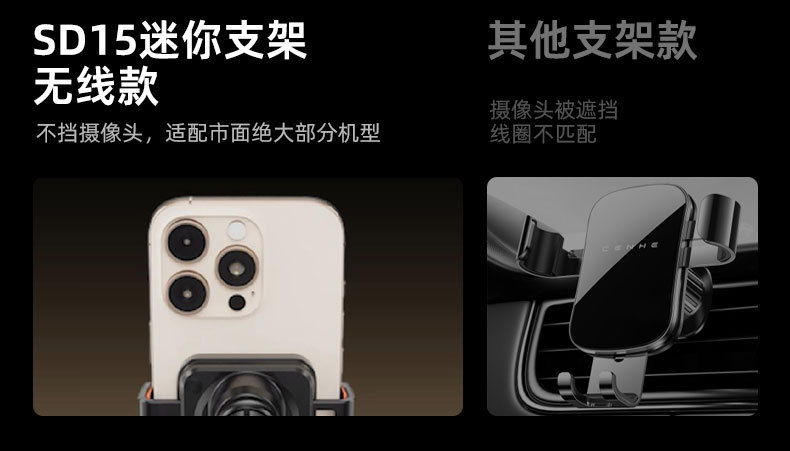 Car Mount 2026 New Model with Charging Sensor, Car Air Vent Three-Axis Linkage Wireless Charging for Mobile Phones