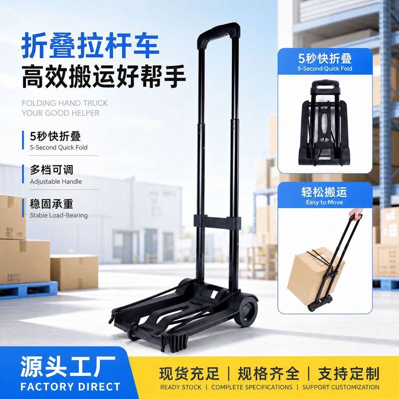 Cross-Border Exclusive Supply of Foldable Hand Carts, Portable Household Shopping Carts, Lightweight Transport Trolleys for Express Delivery Cross-Border Exclusive Supply of Foldable Hand Carts, Portable Household Shopping Carts, Lightweight Transport Trolleys for Express Delivery
