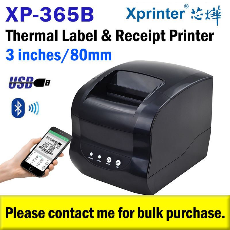 Xprinter Xp365B Thermal Label Printer 3 inch Barcode Printer