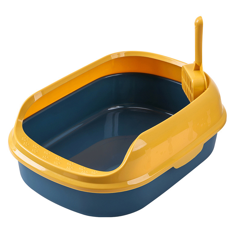 Baña de arena para gatos semicerrada inodoro para gatos a prueba de salpicaduras, banda elíptica, pedal para gatos, productos de limpieza para mascotas