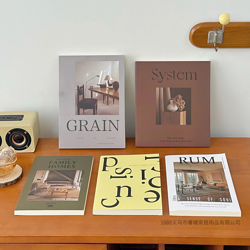 Nordic Minimalist Faux Books and Magazines Decorative Ornaments for Home Desktop, Artistic English Books, Vintage High-End Photo Props Nordic Minimalist Faux Books and Magazines Decorative Ornaments for Home Desktop, Artistic English Books, Vintage High-End Photo Props