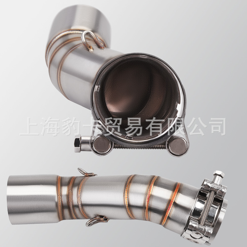 Motorcycle exhaust pipe modification is suitable for Chuliuxiang CLX700 stainless steel small middle section 51mm non-destructive installation