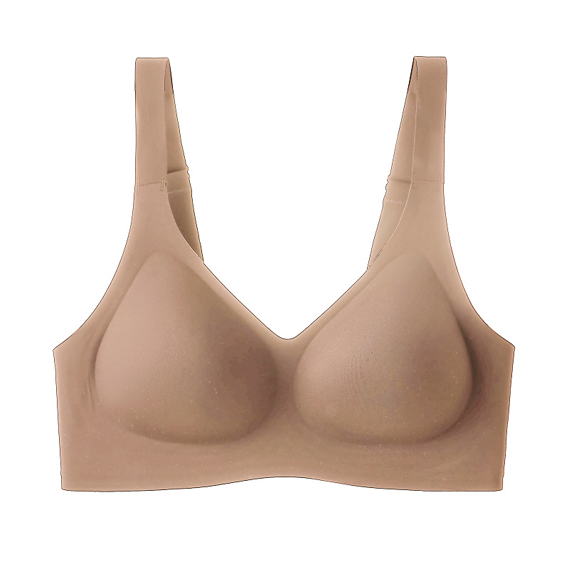 Soutien-gorge ChicShe sans coutures, anti-affaissement, froncé et ajustable sur les côtés, collection grandes tailles, minimisant la poitrine, idéal pour le sport et les femmes minces_voghion.com