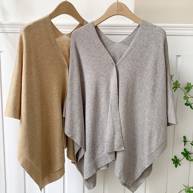 Mantón de protección solar capa larga de todo fósforo cárdigan de punto de moda mujer aversión a la piel blusa de estilo occidental de verano fino turismo color sólido