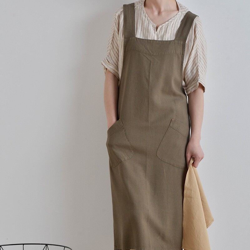 Japanese-Style Artistic Apron for Gardening, Painting, Baking, Nail Art, Fashion Floral Art, Baking, Home Bib Customization