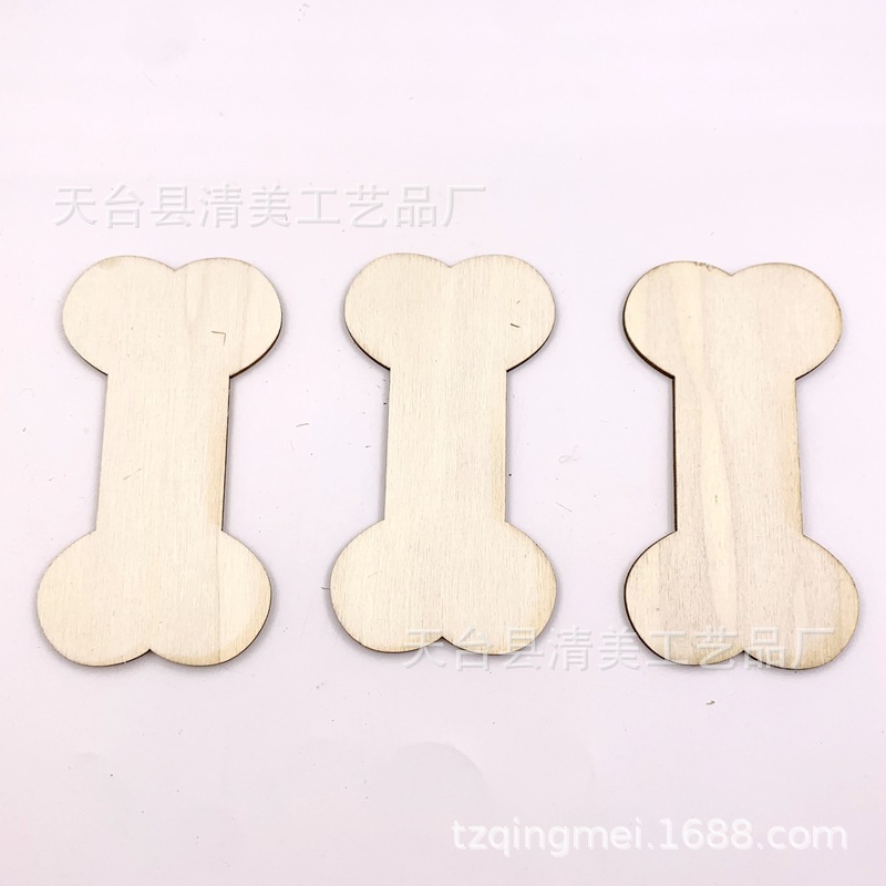 10.5*5.5cm huesos de perro botones de madera DIY botones en forma de dibujos animados 15 piezas en un paquete
