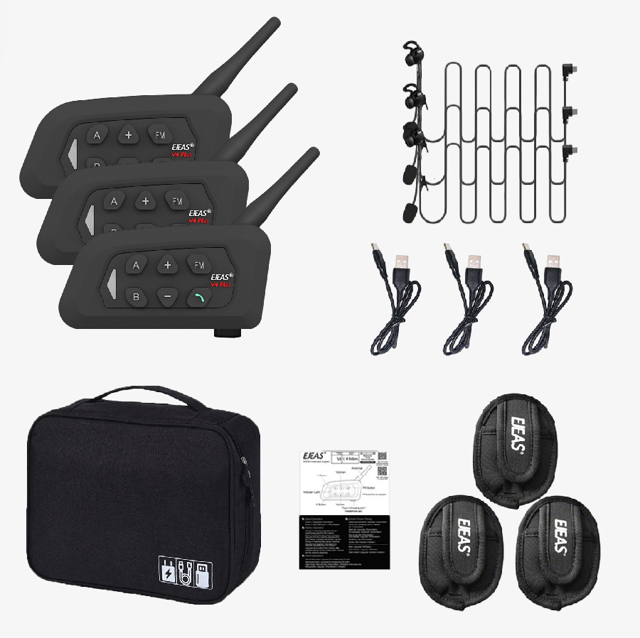 Ejeas In-Ear Right Earphone V4Cplus Football Referee Intercom Outdoor Intercom Headset 3 Sets 4 Sets