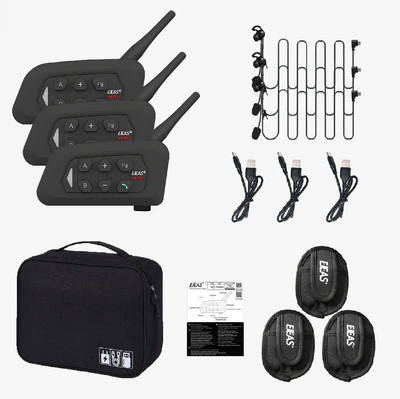 Motorcycle Helmet Headset V4Cplus Football Referee Intercom - ejeas-v4c-plus-typec-right-ear-in-all-original-3-sets