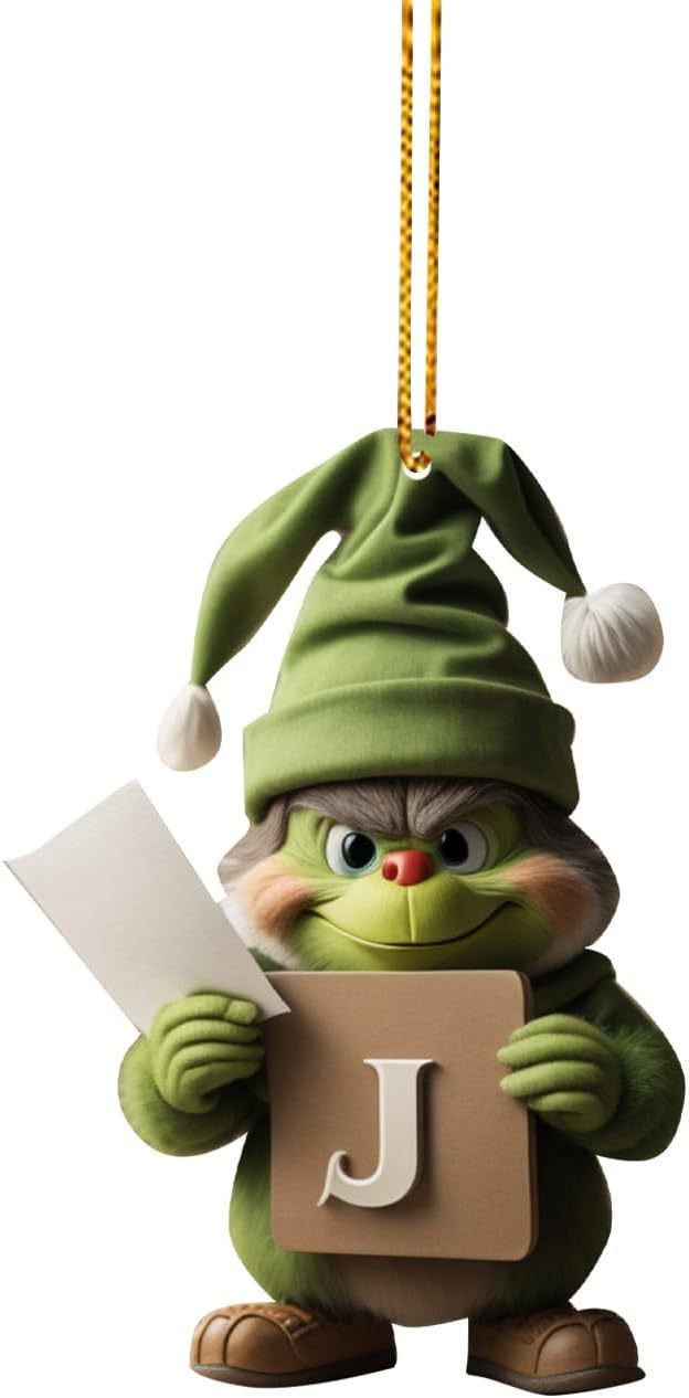 Amazon Grinch Letras Decoración Decoración de Navidad Decoración de árbol de Navidad Colgante image 15