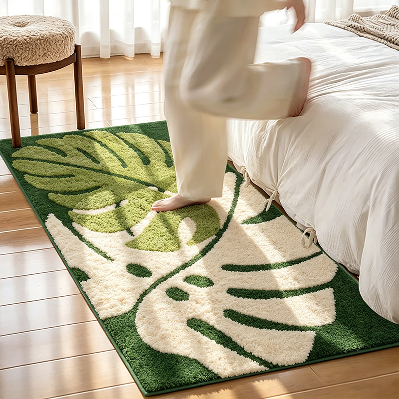 Ins light hojas de lujo planta jacquard baño alfombra antideslizante alfombra de piso absorbente alfombra de puerta alfombra de piso antideslizante alfombra de dormitorio image 29