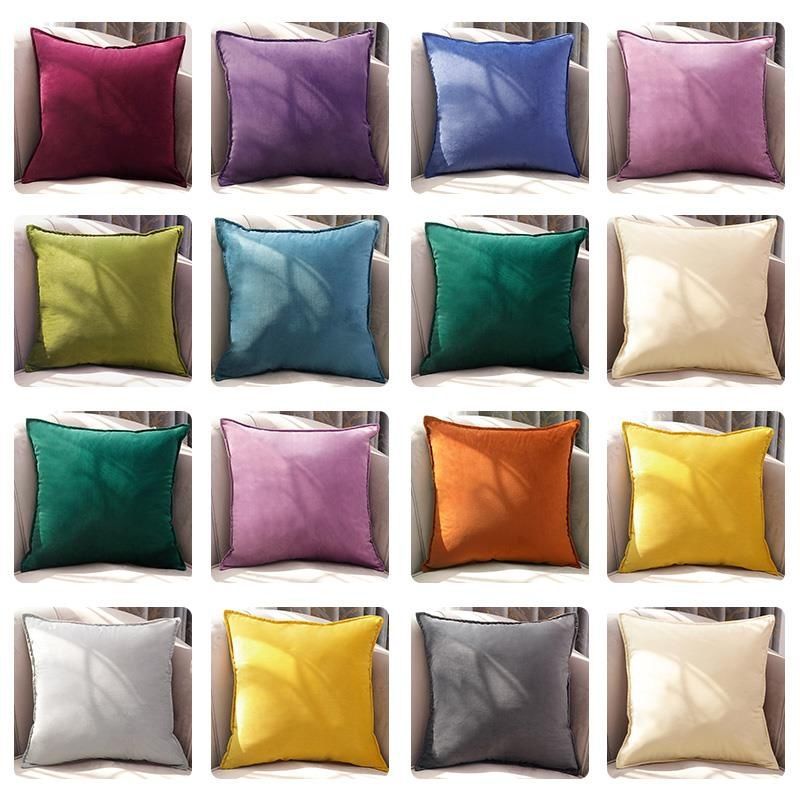 Nordic sofa pillow cushion living room large pillowcase bedside velvet orange yellow light luxury without core manufacturer