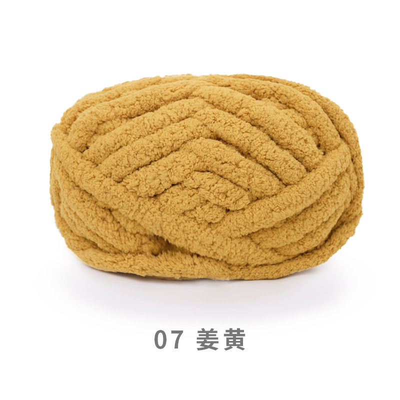 Bola de nieve gato cola 2cm grueso dedo bufanda lana DIY hecho a mano Super gruesa tira de hielo hilo tejido manta nido mascota