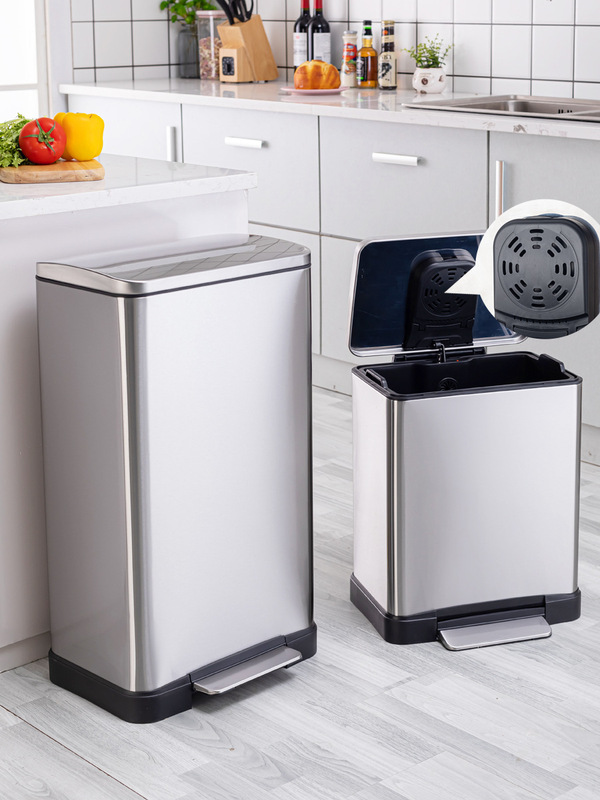 Trash Can Household Stainless Steel Large Capacity 20 Liters 30 Liters 45 Liters Kitchen Beauty Salon Odor Absorbing 88 New Products
