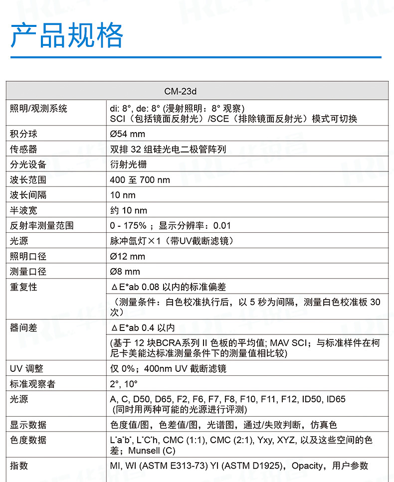 CM23D色差仪 分光测色计 卡美能达便携式调色配色