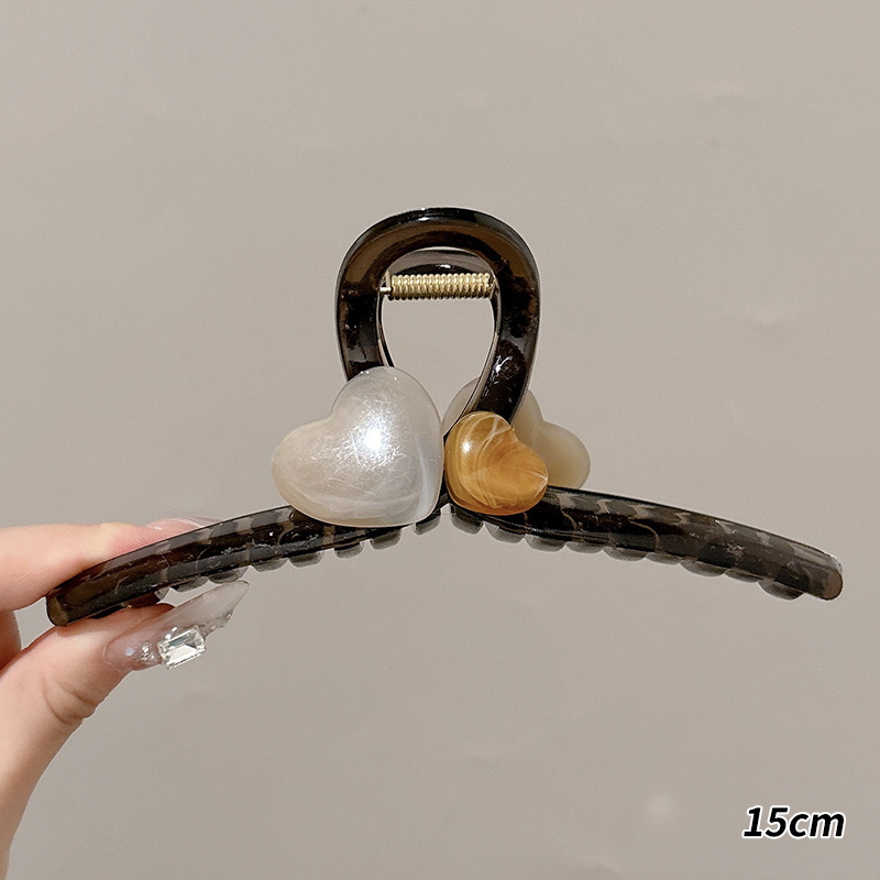 高级感黑色鲨鱼夹发量多头发抓夹女超大号发夹后脑勺盘发夹子头饰|undefined
