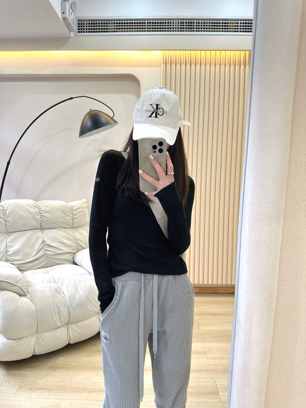 初秋Aloニットリブスリム長袖インナーシャツスポーツフィットネスヨガインナーウェアレディーストップスTシャツ|undefined