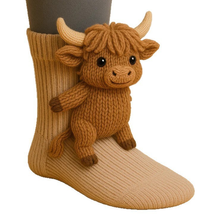 跨境新品动物袜圣诞针织地板袜保暖袜Knit Crocodile Socks|undefined
