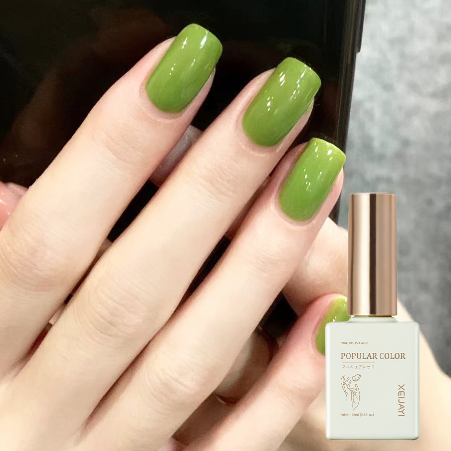 Solid color new white nail polish gel naked through nail shop special high nail polish lasting firm factory wholesale