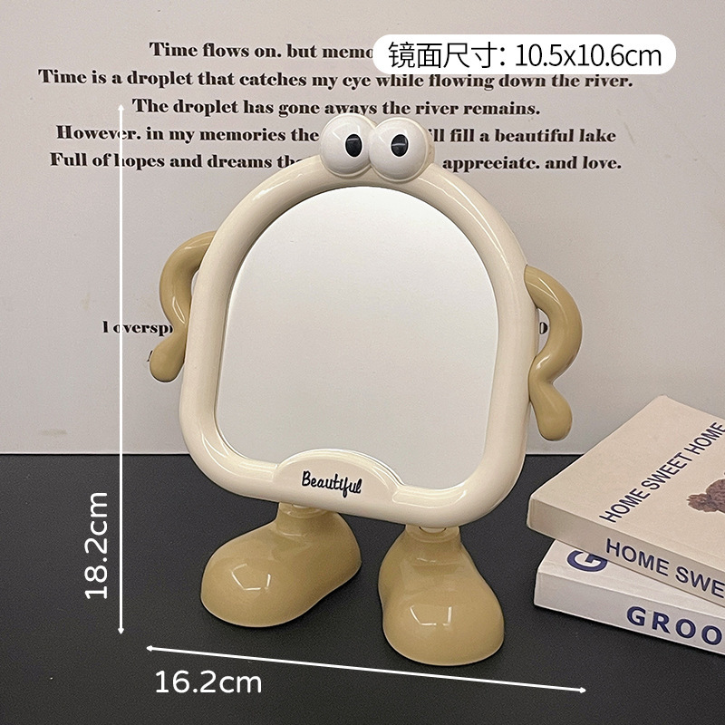 Espejo de maquillaje de escritorio de pie pequeño lindo dormitorio de escritorio doméstico dormitorio de maquillaje de maquillaje de alta definición espejo pequeño