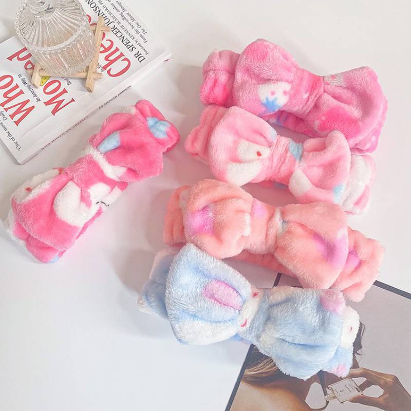 Estilo coreano lindo conejo impresión gran arco diadema cara femenina bufanda belleza deportes banda para el cabello transfronteriza accesorios para el cabello