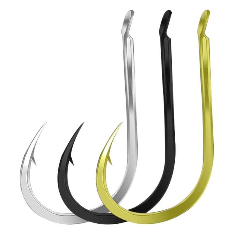 Flat Gold White Black barbed fishhook bulk fishhook crooked mouth fishhook fishing gear wholesale