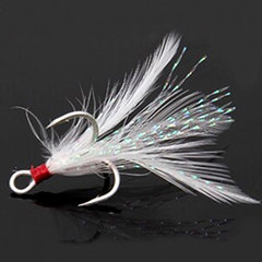 路亞餌用加強血槽鈎有羽毛三本鈎有倒刺假餌魚鈎羽毛三本鈎血槽鈎