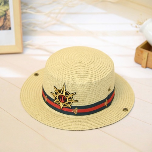 2024 spring and summer new straw jazz hat baby straw hat music hat children's straw hat factory direct sale