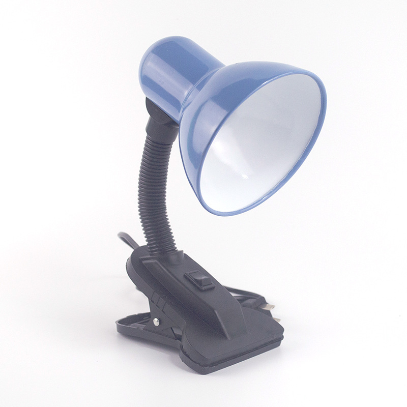 Lámpara de escritorio tradicional pequeña, brazo flexible, interruptor de un solo botón, colores variados