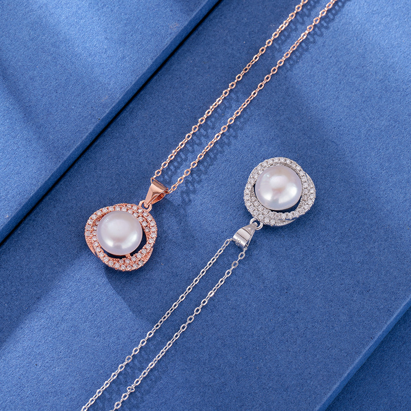 S925 plata esterlina collar de perlas agua dulce para las mujeres verano versátil nicho diseño alto sentido madre colgante cadena clavícula