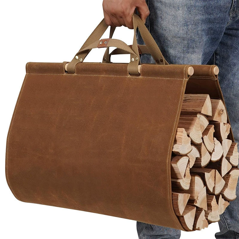 Сумка для переноски дров из вощеного холста, хозяйственная сумка для дров