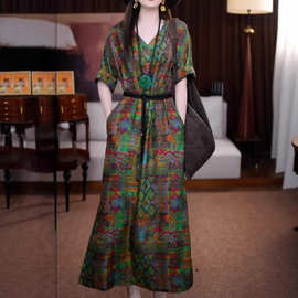 2509808-新中式水墨画国风上衣人丝香云纱复古斜襟温婉女衬衫南油