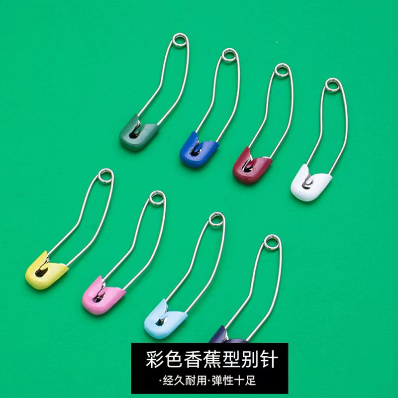 Красочные двойные булавки в форме банана с колпачками для бытовых булавок для фиксации одежды и стопорных булавок.