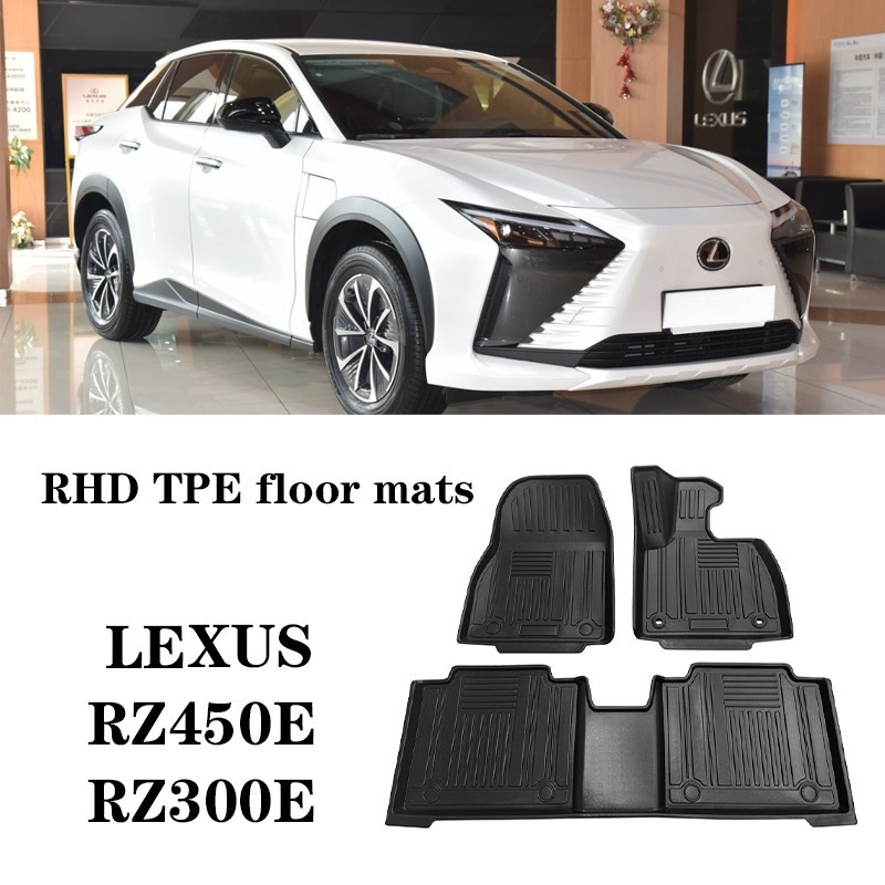 Lexus Right Hand Drive Floor Mats for Lexus RZ450E/RZ300E Waterproof TPE (Universal Foot Pad) - lexus-rz-right-hand-drive-five-seat-tpe-floor-mats