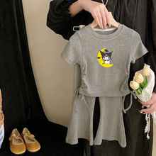 女童宝宝时髦库洛米卡通印花冰丝两件套外穿儿童夏装潮款套装