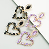 Fashionable metal glossy earrings heart shaped, Aliexpress, European style