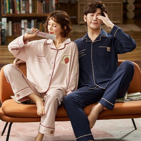 Más tamaño par pijamas manga larga 100% algodón de mediana edad y ancianos papá desgaste del hogar Primavera, otoño e invierno a cuadros desgaste del hogar